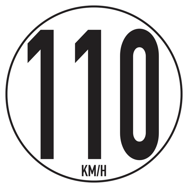 Disque Limitation de Vitesse 110 KM/H Poids lourd Camion Adhésif Sticker 20cm Homologué