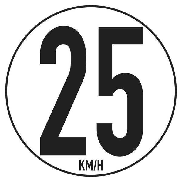 Disque Limitation de Vitesse 25 KM/H Poids lourd Camion Adhésif Sticker 20cm Homologué