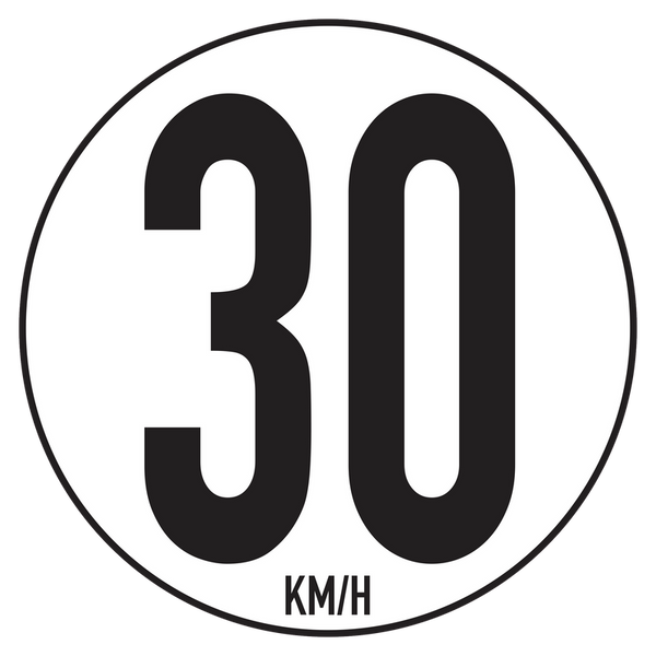Disque Limitation de Vitesse 30 KM/H Poids lourd Camion Adhésif Sticker 20cm Homologué