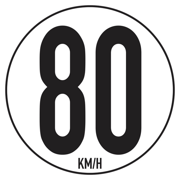 Disque Limitation de Vitesse 80 KM/H Poids lourd Camion Adhésif Sticker 20cm Homologué