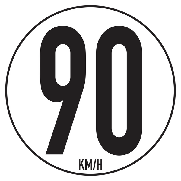 Disque Limitation de Vitesse 90 KM/H Poids lourd Camion Adhésif Sticker 20cm Homologué