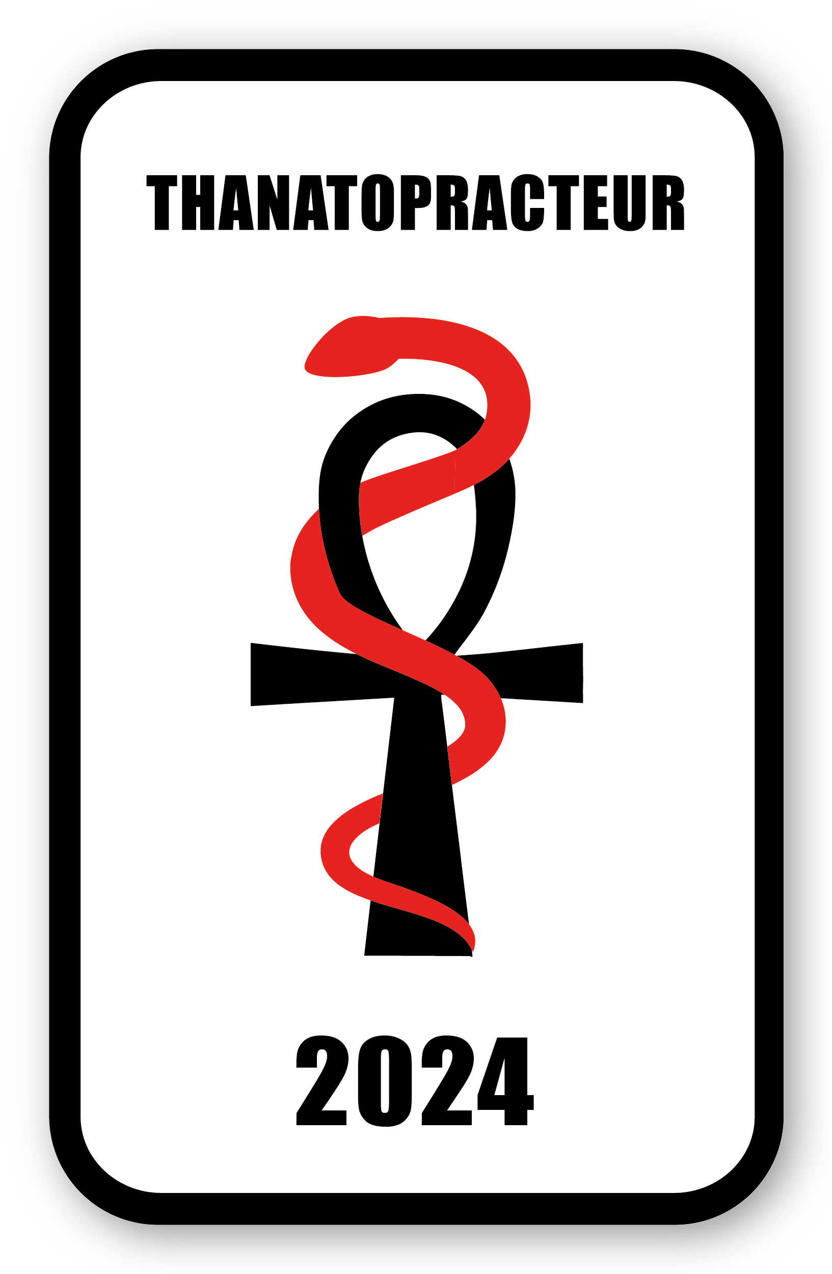 Autocollant Sticker - Vignette Caducée 2024 Thanatopracteur pour Pare