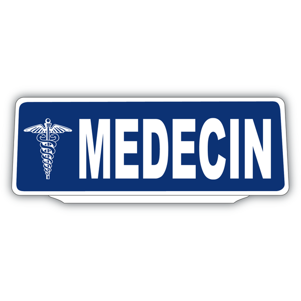 Clip Plaque Pare-Soleil Medecin avec Caducée Rétro-Réfléchissant Bleu