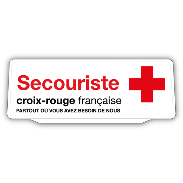 Clip Plaque Pare-Soleil Secouriste Croix Rouge Française Rétro-Réfléchissant