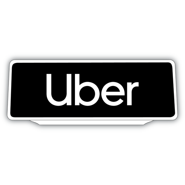 Clip Plaque Pare-Soleil Uber Rétro-Réfléchissant Fond Noir