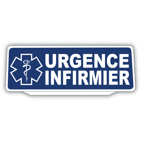 Clip Plaque Pare-Soleil Urgence Infirmier avec Caducée Rétro-Réfléchissant Bleu