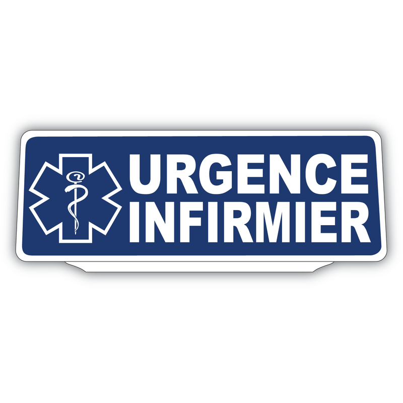 Clip Plaque Pare-Soleil Urgence Infirmier avec Caducée Rétro-Réfléchissant Bleu