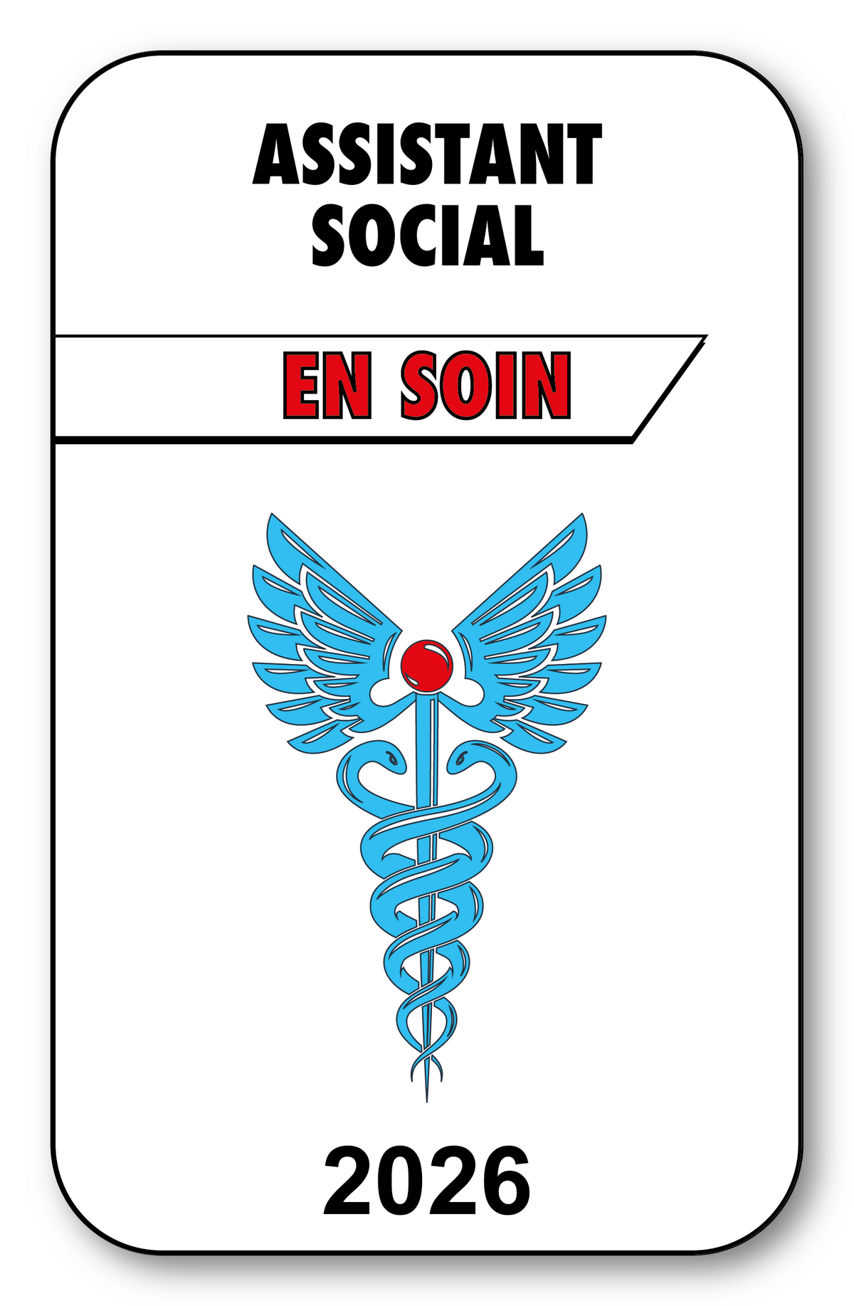 Aufkleber Caduceus 2023 Für Windschutzscheibe – Vignette Für Medizinisches Personal, 12x7,5 Cm, Vitrophanie, Selbstklebend