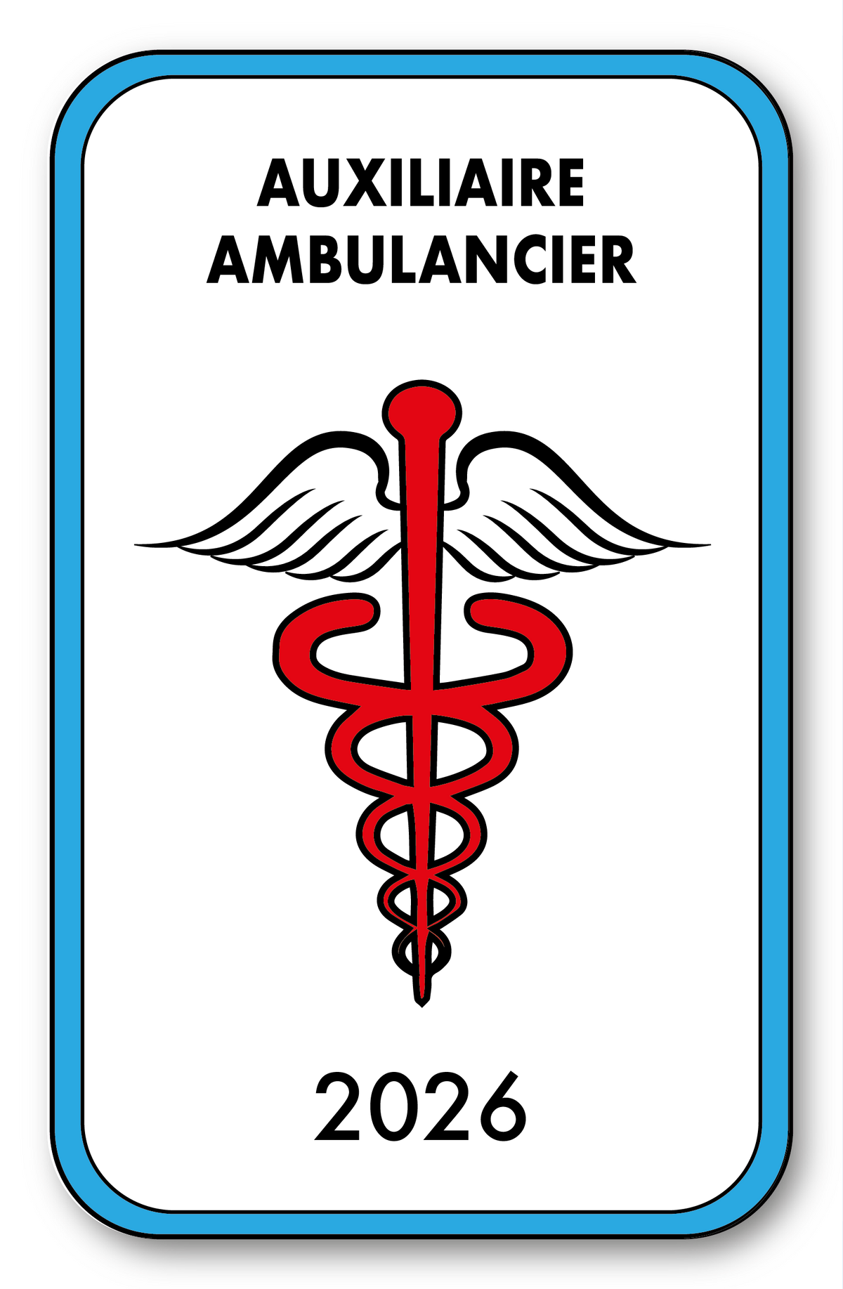 Autocollant Caducée Professionnel Signal Safety Pour Pare-brise (vitrophanie), 12x7,5cm, Choix Métier