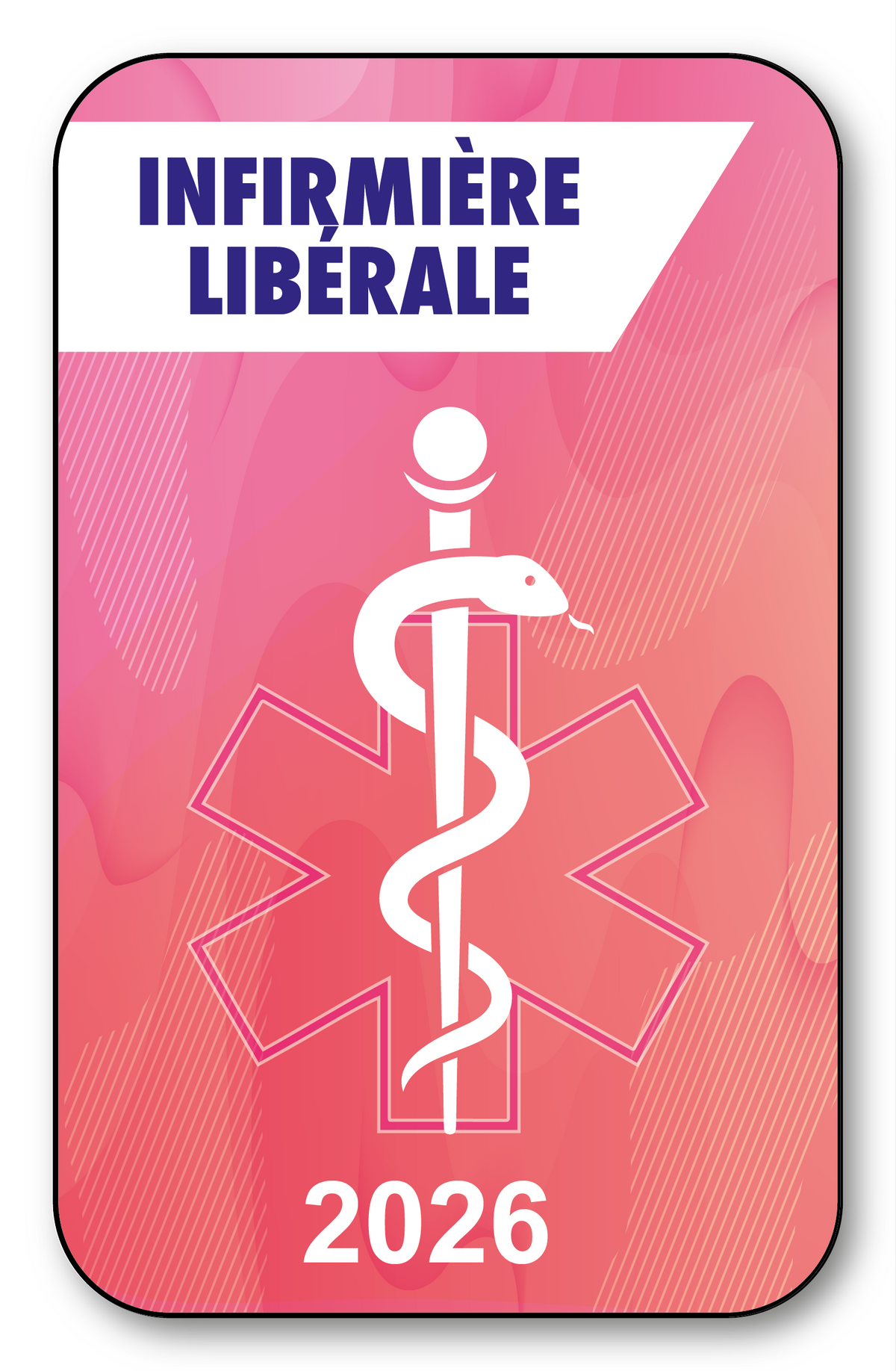 Autocollant Caducée Ambulancier - Vitrophanie Pour Pare-brise Intérieur - Personnalisable - Fabriqué En France - 5