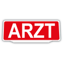 Clip Klemmschild Einsatzschild für die Sonnenblende | Dienstschild | ARZT Retroreflektierend