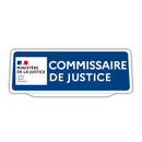 Clip Plaque Pare-Soleil Voiture Commissaire de Justice Rétro-Réfléchissant