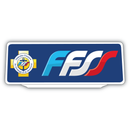 Clip Plaque Pare-Soleil FFSS Rétro-Réfléchissant Fond Bleu