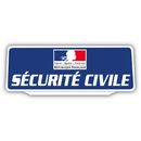 Clip Plaque Pare-Soleil Sécurité Civile Rétro-Réfléchissant Bleu