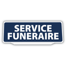 Clip Plaque Pare-Soleil Service Funéraire Rétro-Réfléchissant Bleu
