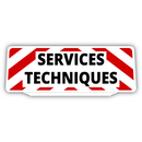 Clip Plaque Pare-Soleil Voiture Services Techniques Rouge et Blanc Rétro-Réfléchissant