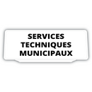 Clip Plaque Pare-Soleil Voiture Services Techniques Municipaux Rétro-Réfléchissant
