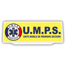 Clip Plaque Pare-Soleil UMPS Unité Mobile de Premier Secours Rétro-Réfléchissant