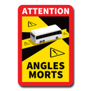 Autocollant Stickers Adhésif Attention Danger Angles Morts Obligatoire