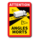 Autocollant Stickers Adhésif Attention Danger Angles Morts Obligatoire