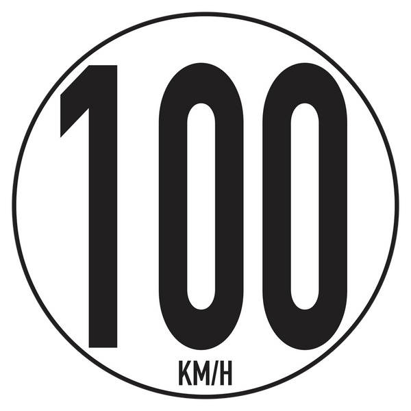 Disque Limitation de Vitesse 100 KM/H Poids lourd Camion Adhésif Sticker 20cm Homologué