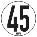Disque Limitation de Vitesse 45 KM/H Poids lourd Camion Adhésif Sticker 20cm Homologué