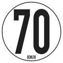Disque Limitation de Vitesse 70 KM/H Poids lourd Camion Adhésif Sticker 20cm Homologué