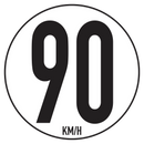 Disque Limitation de Vitesse 90 KM/H Poids lourd Camion Adhésif Sticker 20cm Homologué