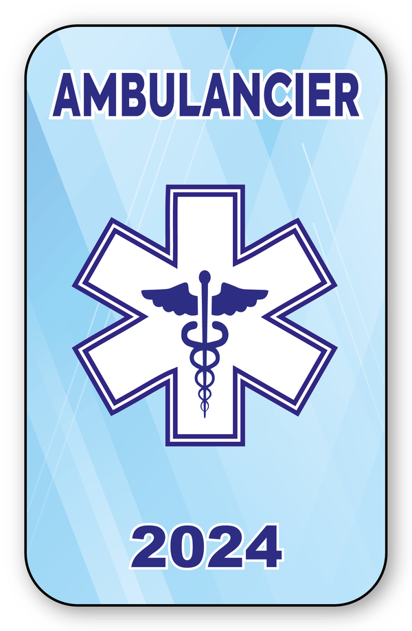 Sticker Ambulancier Pare-brise Caducée - Le Calendrier Pub Version Pose  vitrophanie