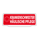 Clip Klemmschild Einsatzschild für die Sonnenblende | Dienstschild | Krankenschwester - Häusliche Pflege Retroreflektierend