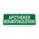 Clip Klemmschild Einsatzschild für die Sonnenblende | Dienstschild | Apotheker Medikamentenauslieferung Retroreflektierend