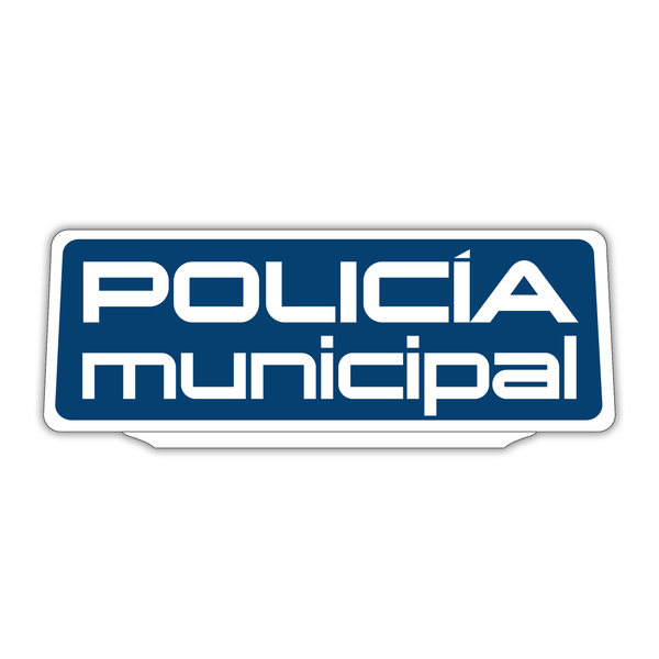 Clip Panel Plástico Visiera Parasol Para Coche Policía Municipal Retroreflective Azul