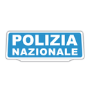 Clip Pannello in plastica per Visiera parasole Auto Polizia Nazionale Riflettente Blu
