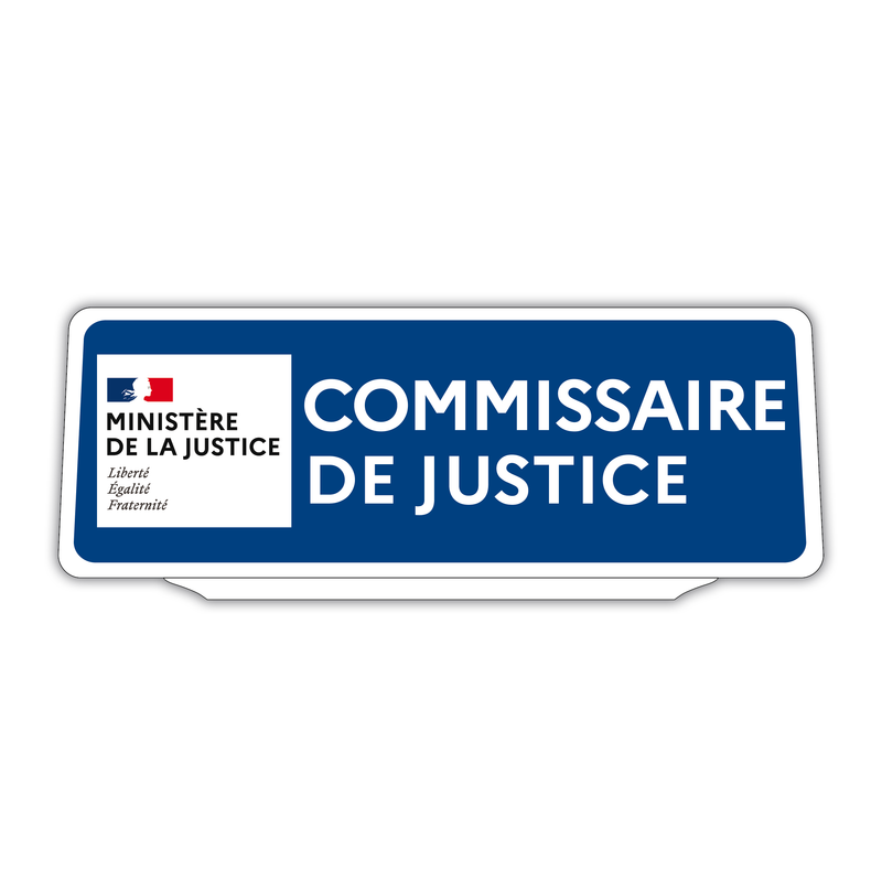 Clip Plaque Pare-Soleil Voiture Commissaire de Justice Rétro-Réfléchissant