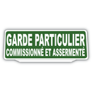 Clip Plaque Pare-Soleil Garde Particulier Commissionné et Assermenté Rétro-Réfléchissant