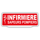 Clip Plaque Pare-Soleil Infirmière Sapeurs Pompiers avec Caducée Rétro-Réfléchissant