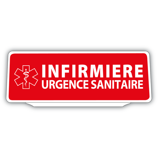 Clip Plaque Pare-Soleil Infirmière Urgence Sanitaire avec Caducée Rétro-Réfléchissant