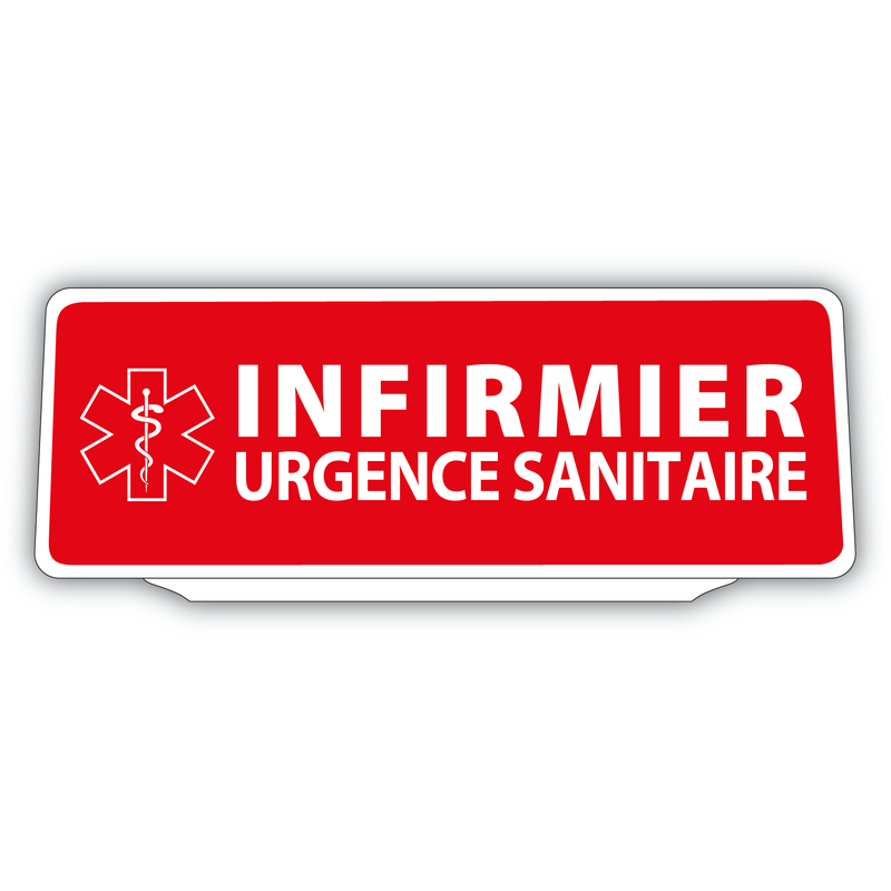 Clip Plaque Pare-Soleil Infirmier Urgence Sanitaire avec Caducée Rétro-Réfléchissant