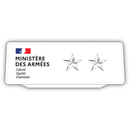 Clip Plaque Pare-Soleil Ministère des Armées 2 étoiles Rétro-Réfléchissant