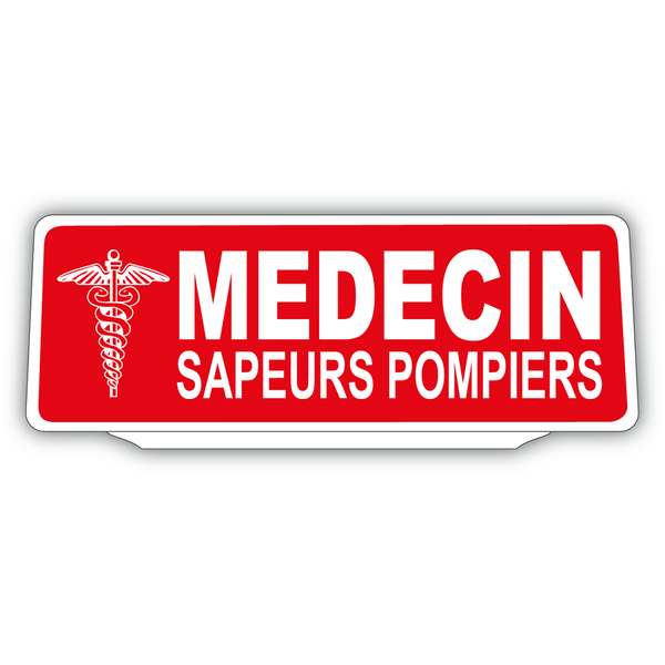 Clip Plaque Pare-Soleil Médecin Sapeurs Pompiers Rétro-Réfléchissant Rouge