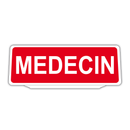 Clip Plaque Pare-Soleil Voiture Médecin Fond Rouge Rétro-Réfléchissant
