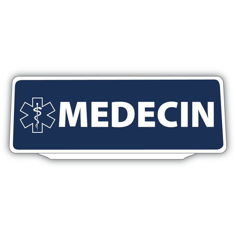 Clip Plaque Pare-Soleil Medecin avec Caducée Rétro-Réfléchissant Bleu