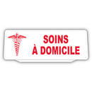 Clip Plaque Pare-Soleil Soins à Domicile avec Caducée Rétro-Réfléchissant