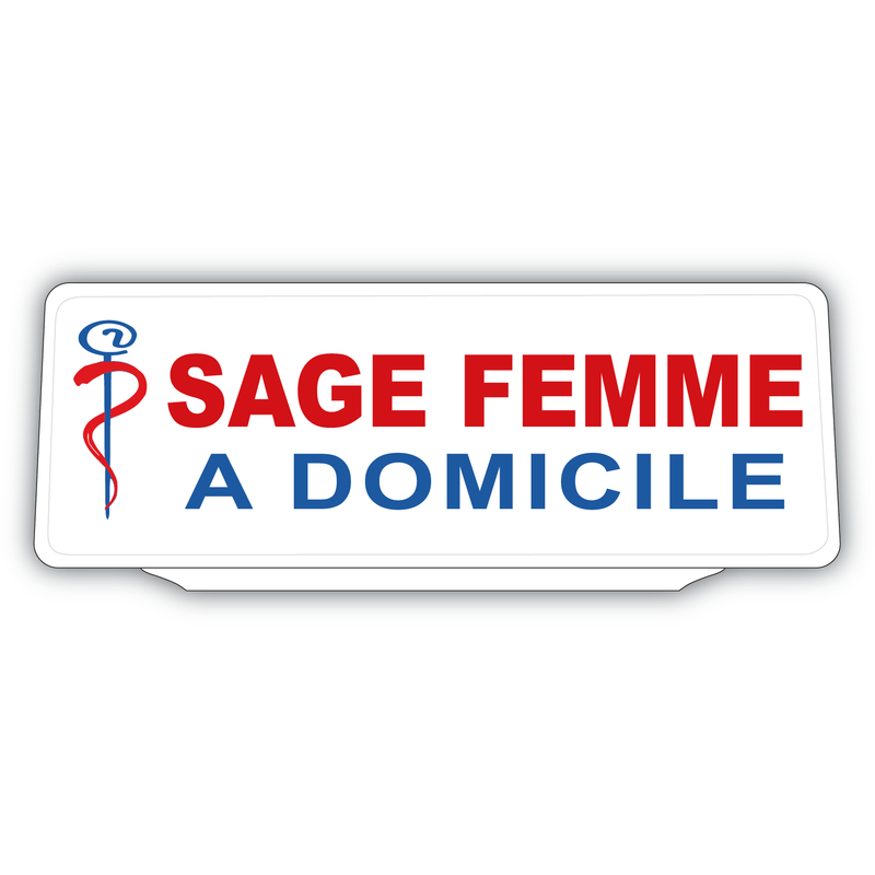 Clip Plaque Pare-Soleil Sage Femme à Domicile avec Caducée Rétro-Réfléchissant