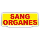 Clip Plaque Pare-Soleil Sang Organes Rétro-Réfléchissant Jaune