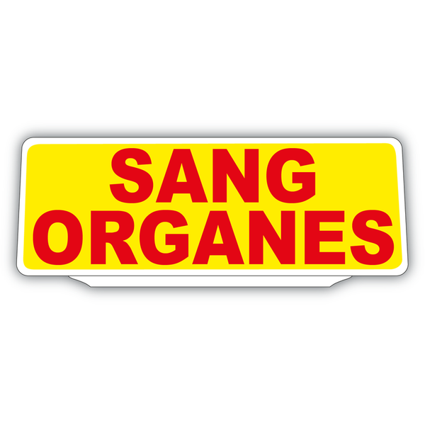 Clip Plaque Pare-Soleil Sang Organes Rétro-Réfléchissant Jaune