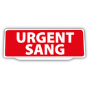 Clip Plaque Pare-Soleil Urgent Sang Rétro-Réfléchissant Rouge