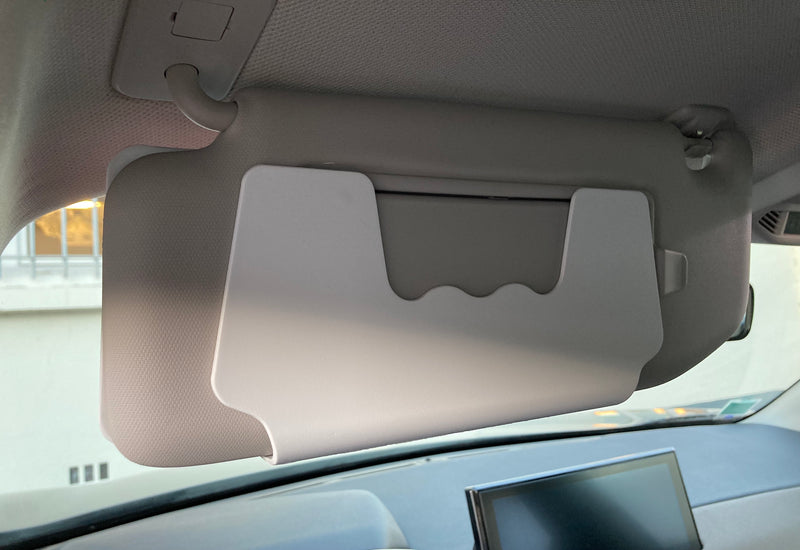 Uber Retro-Reflective Sun Visor Plate Clip Black Background 